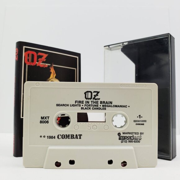 Oz Fire in the Brain Cassette Tape Vintage 1984 Heavy Metal 80s Combat Tested - Picture 3 of 8